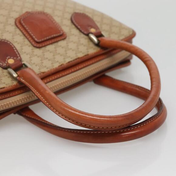 CELINE Macadam Canvas Hand Bag Pvc Leather Beige Gold - Picture 7 of 12